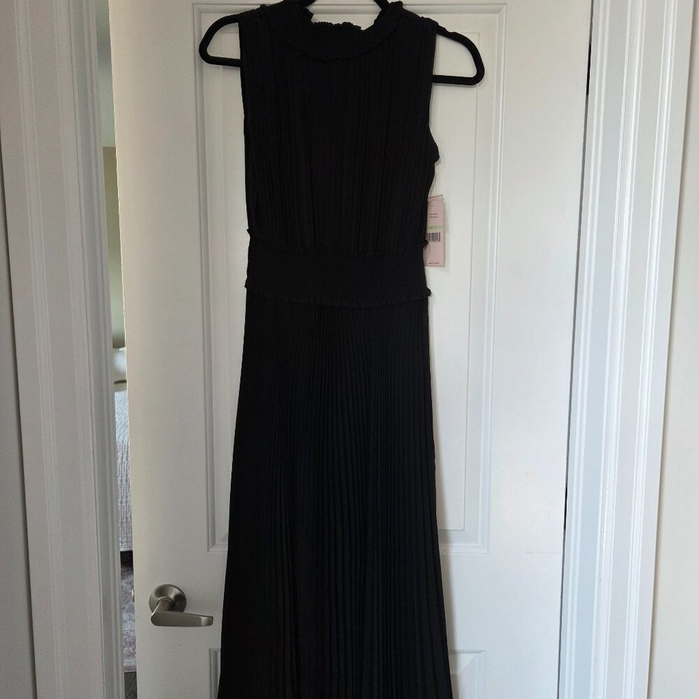 Nanette Lepore Pleated Black Maxi Dress.   Size 4.  NWT